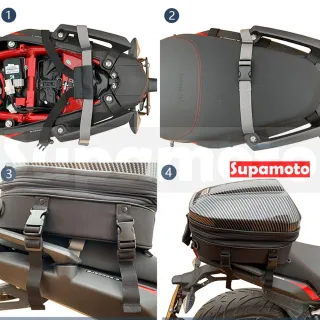 【Supamoto】DP66―硬殼車尾包(全罩安全帽可裝/卡夢碳纖維/駝峰包/後座包)