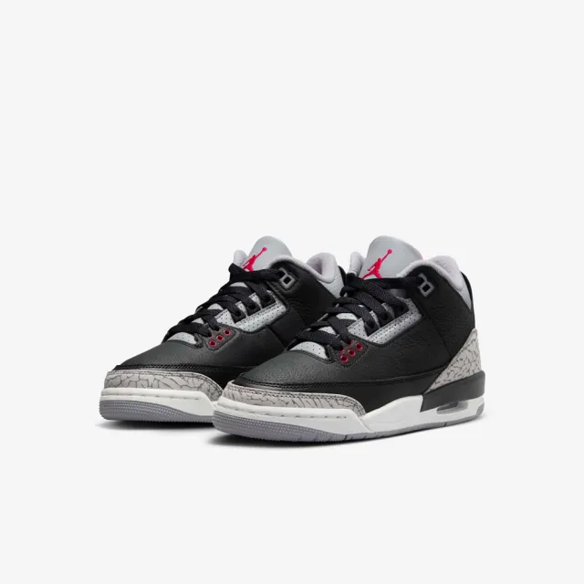 【NIKE 耐吉】休閒鞋 Air Jordan 3 OG Black Cement GS 黑水泥 老屁股 女鞋 大童 DM0967-010