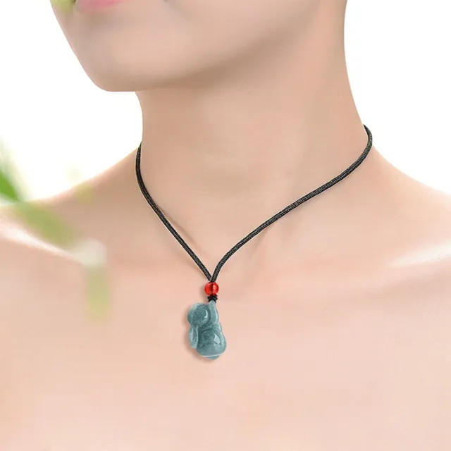 【MoonDy】玉兔項鍊 翡翠 玉石 玉佩 玉墜 兔子項鍊 飾品 吊墜 招財項鍊 開運項鍊 項鍊情侶