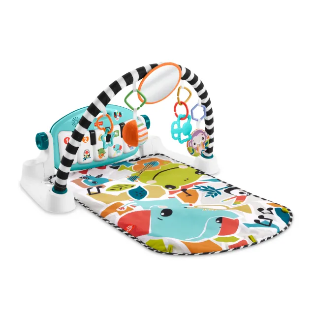 【Fisher price 費雪】可愛動物鋼琴健身器/健力架/健身架/遊戲地墊(2色任選)