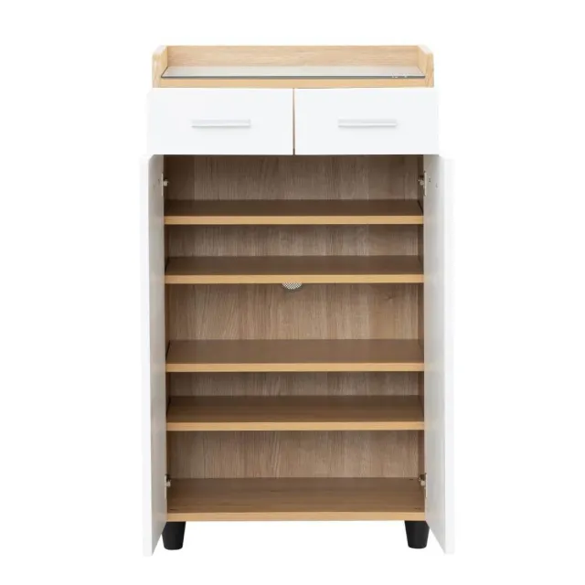 【NITORI 宜得利家居】◎鞋櫃 WS2-60 WH/LBR(鞋櫃  WS-2)