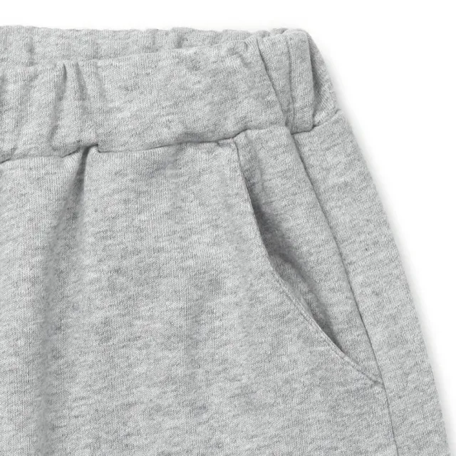 【MARS】童裝-舒適雙邊口袋鬆緊束口長褲(灰色)