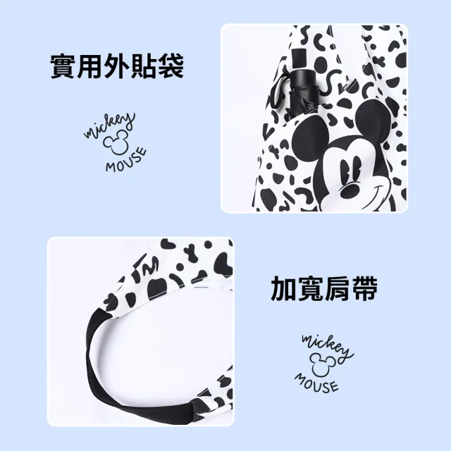 【Disney 迪士尼】雙11 米奇黑白幾何帆布包(手提袋 肩背包 側背包)
