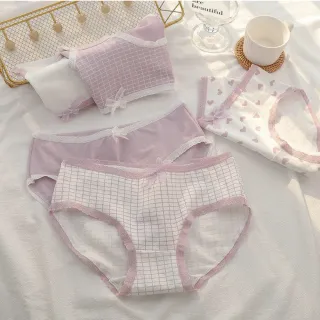 【chiao!Babe 俏寶貝】5件組 純棉愛心中腰內褲(M-L/學生/少女/兒童/五種花色)