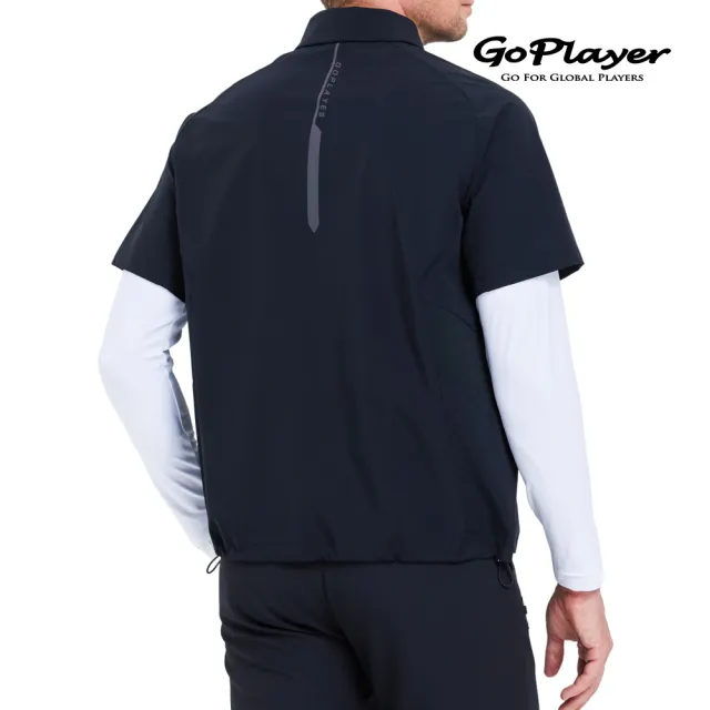 【GoPlayer】男高爾夫短袖運動背心-黑.灰.暗綠(高爾夫背心 輕薄 防風 保暖 短袖背心)