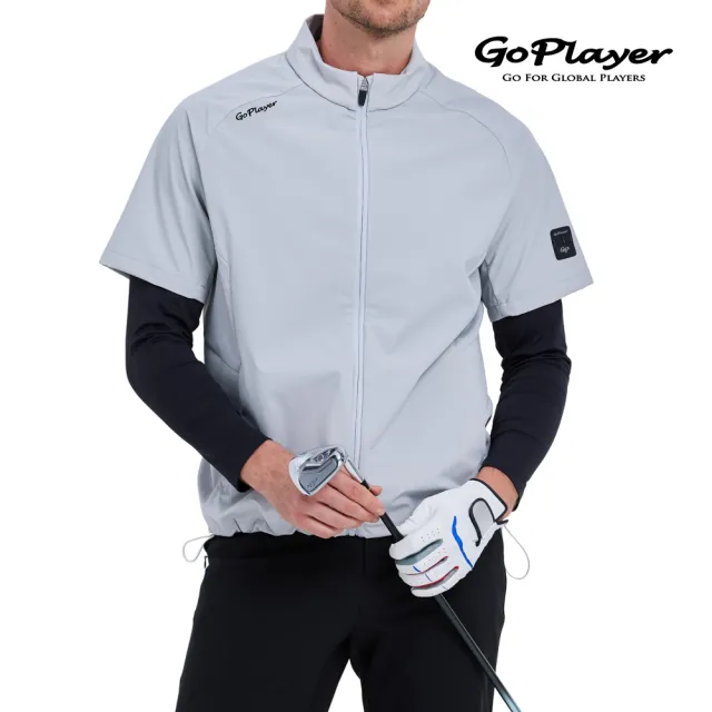 【GoPlayer】男高爾夫短袖運動背心-黑.灰.暗綠(高爾夫背心 輕薄 防風 保暖 短袖背心)