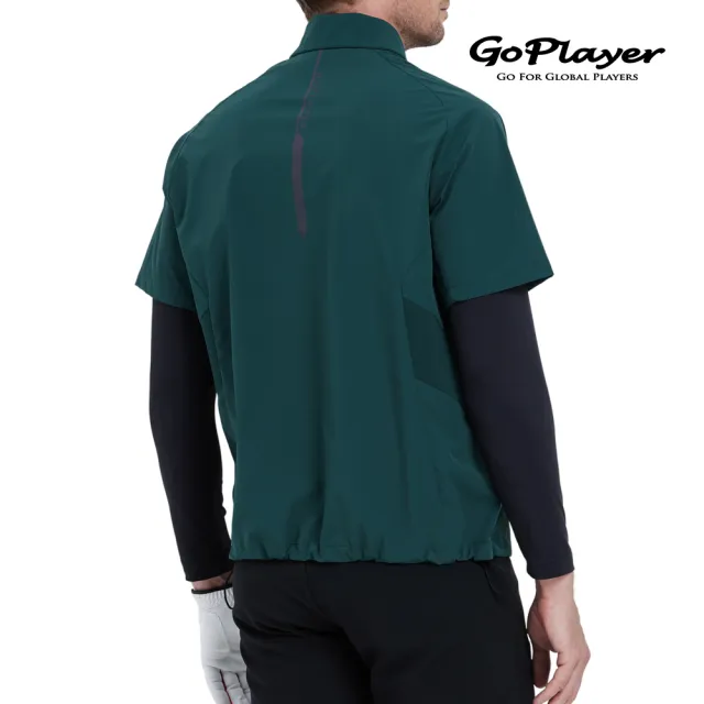 【GoPlayer】男高爾夫短袖運動背心-黑.灰.暗綠(高爾夫背心 輕薄 防風 保暖 短袖背心)