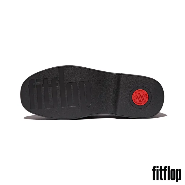 【FitFlop】F-LUMA 馬銜扣麂皮方頭厚底樂福跟鞋-女(巧克力棕)