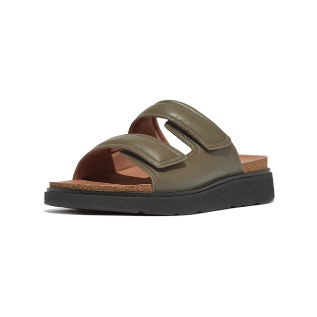 FitFlop GEN-FF MENS 可調式軟墊皮革雙帶涼鞋-男(深橄欖色)