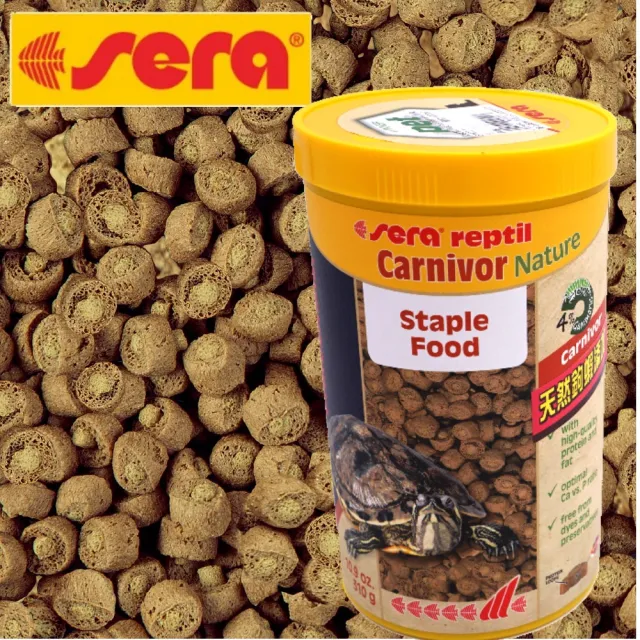 【Sera 德國】肉食甜甜圈 1L+Tetra乾燥淡水蝦全蝦 250ml/澤龜.水龜(兩棲爬蟲主食飼料 S18221+T197)