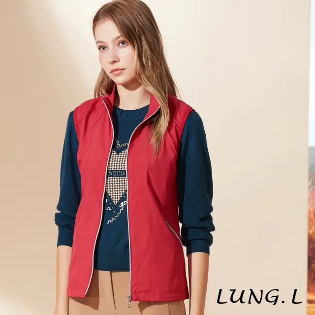 【LUNG.L 林佳樺】LQ20D紅色修身女裝背心(秋冬新品 加大尺碼)