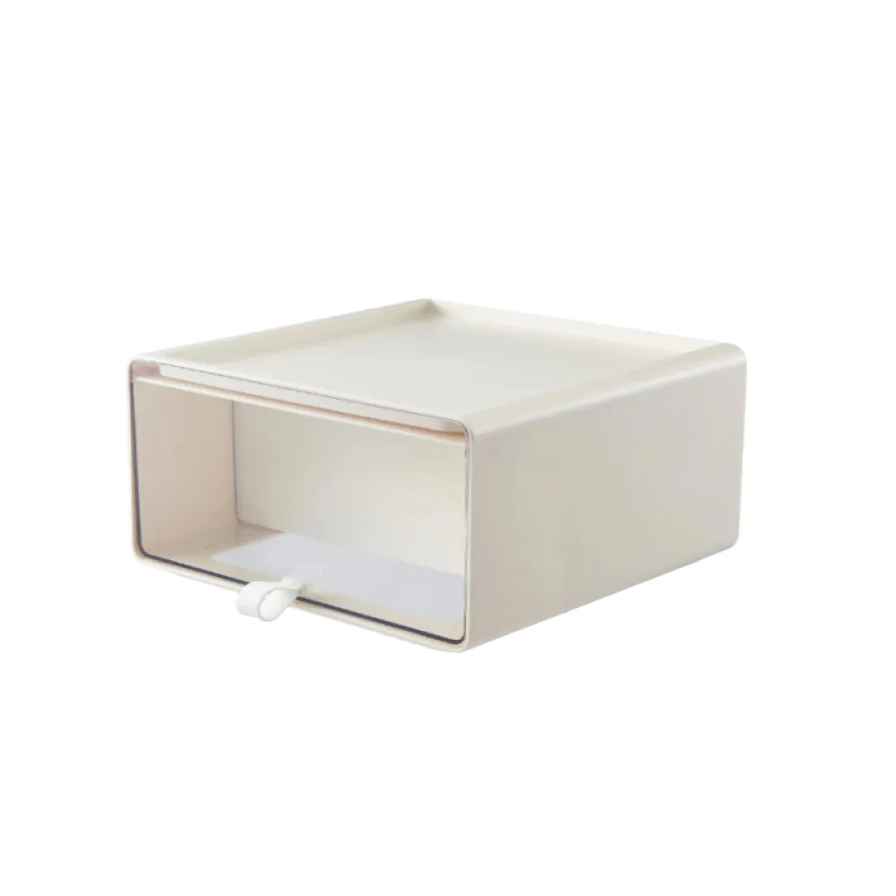 【KOLKO 克魯克家居】奶油風抽屜收納盒(文具整理盒 公仔收納 置物盒 桌上收納 飾品收納)