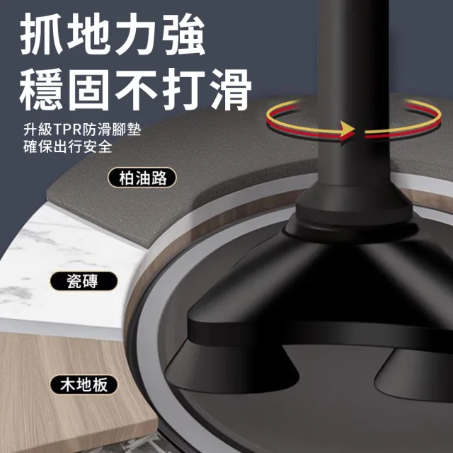 【QLZHS】LED照明燈可伸縮拐杖 帶扶手設計 鋁合金兩用四腳拐杖 10檔高度調節手杖(老人杖/登山杖/助力杖)