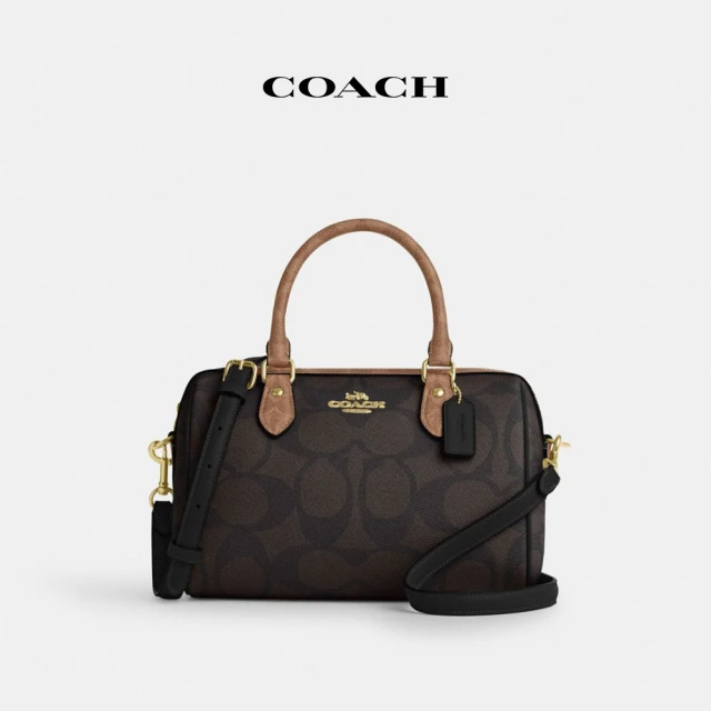 COACH 蔻馳官方直營 ROWAN SATCHEL撞色經典Logo手袋-IM/胡桃木色/棕黃色(CY679)