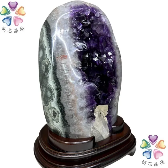 【恬芯晶品】PJ51烏拉圭方解石水晶開運外來財(紫水晶消磁淨化財運財位招財招貴人紫晶鎮新年禮物新春)