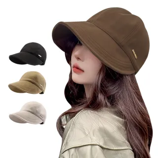 【QIDINA】日系百搭秋冬大帽簷毛呢鴨舌帽-K(冬天帽子女 棒球帽防曬帽 遮陽帽保暖帽)