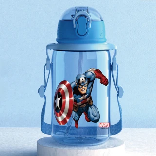 【Disney 迪士尼】迪士尼公主&漫威系列 背帶式大容量兒童吸管水壺-650ml(Tritan材質)