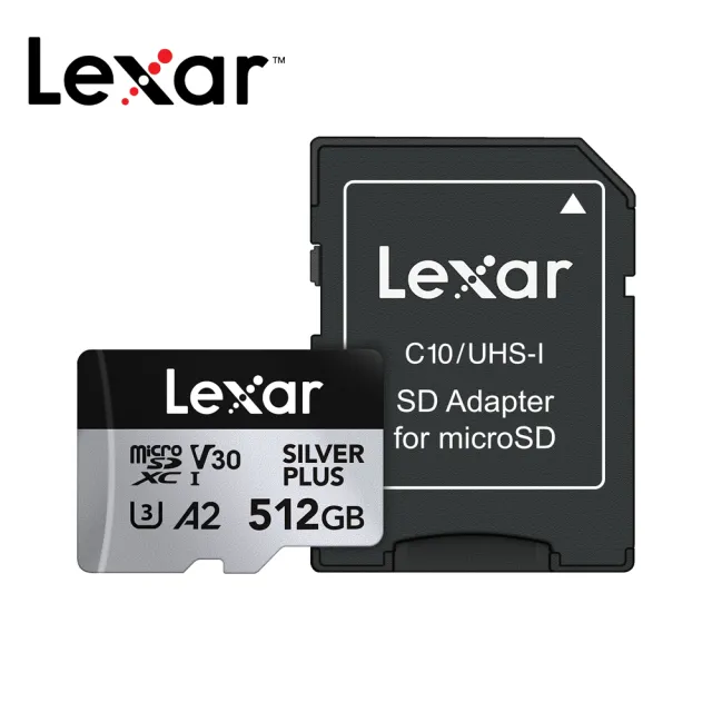 【Lexar 雷克沙】Silver Plus x MicroSDXC UHS-I A2 512G記憶卡(U3)