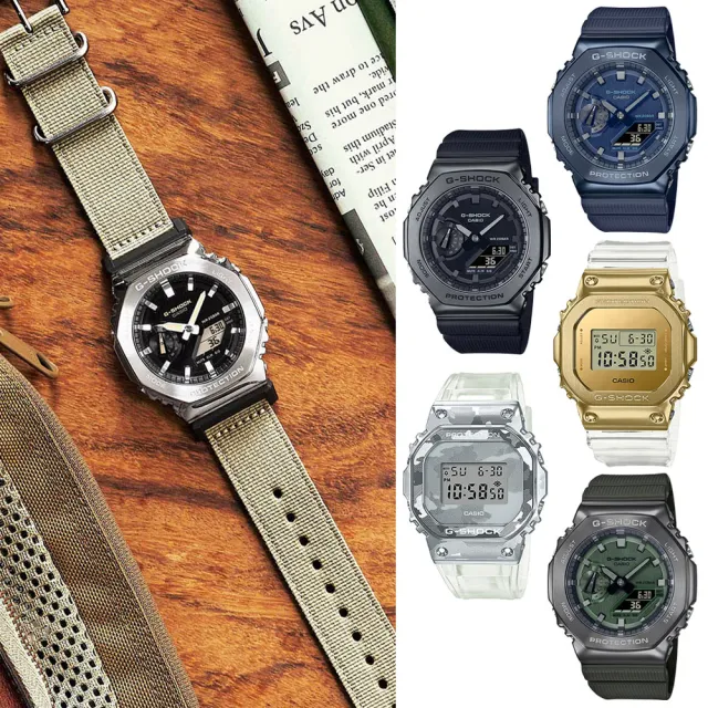【CASIO 卡西歐】G-SHOCK 人氣金屬八角防護雙顯錶-9款可選 雙11 送禮(GM-2100系列)