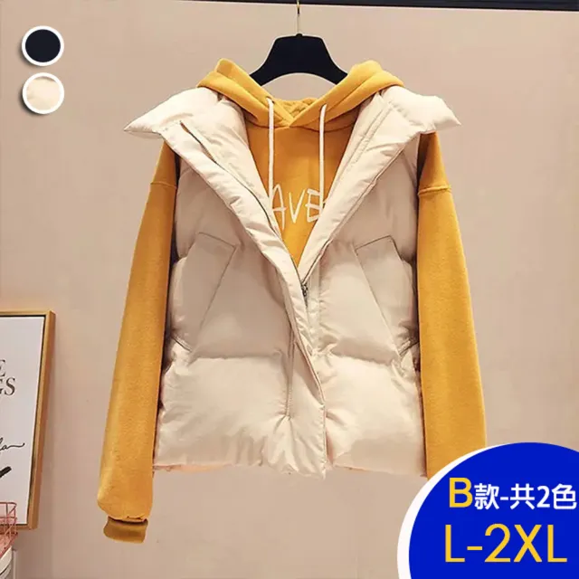 【K.W.】MOMO限定快速出貨正韓進口保暖升溫輕保暖背心任選-B(保暖棉/輕暖背心/連帽背心/中大尺碼/韓國空運)