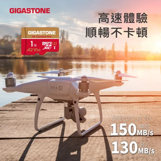 【GIGASTONE 立達】4K Camera Pro microSDXC UHS-Ⅰ U3 A2V30 256GB攝影高速記憶卡-5入組(GoPro/DJI)