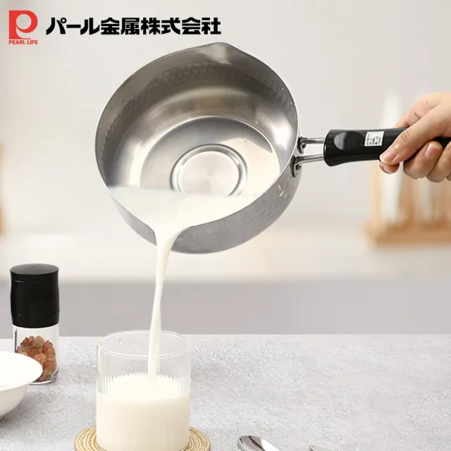 【Pearl Life 珍珠金屬】日本製銀河壓紋不銹鋼雪平鍋(15CM)