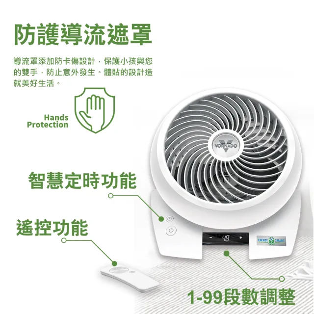 【VORNADO 沃拿多】DC直流渦流空氣循環機6303DC/白(適用坪數8-12坪)