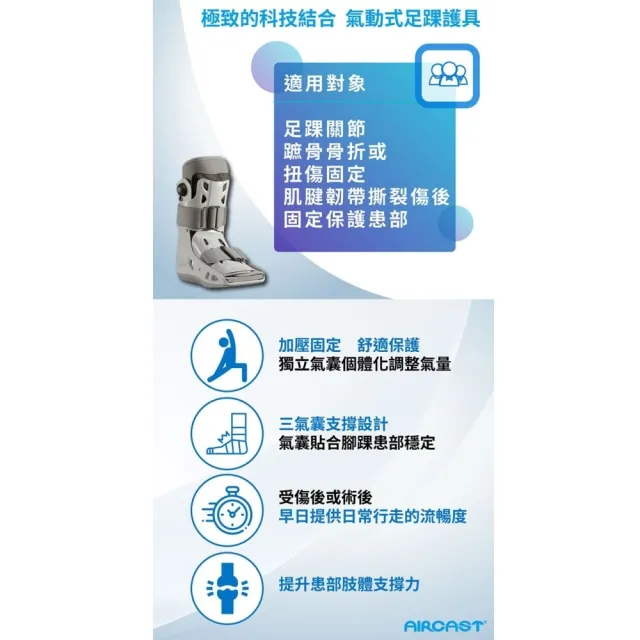 【海夫健康生活館】登卓歐 愛思特肢體護具 未滅菌 居家企業 AIRCAST 氣動式踝護具 短 L號(H1038)
