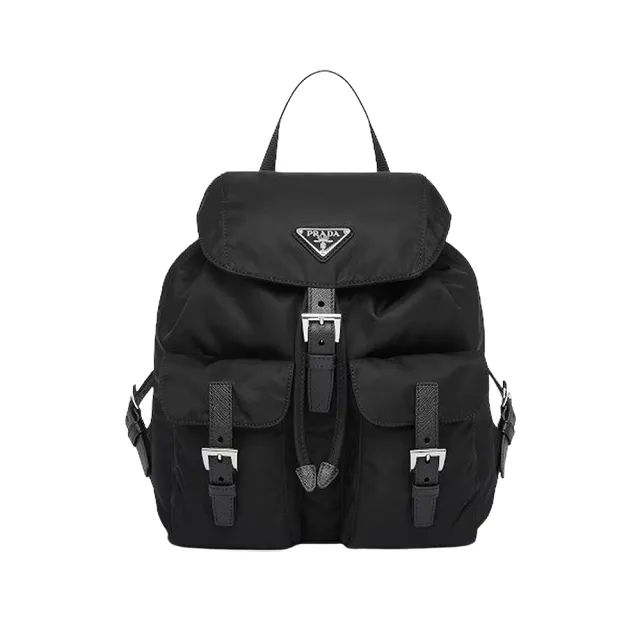 【PRADA 普拉達】1BZ677 黑 三角牌 小型(經典Saffiano後背包)『entrupy安心購』