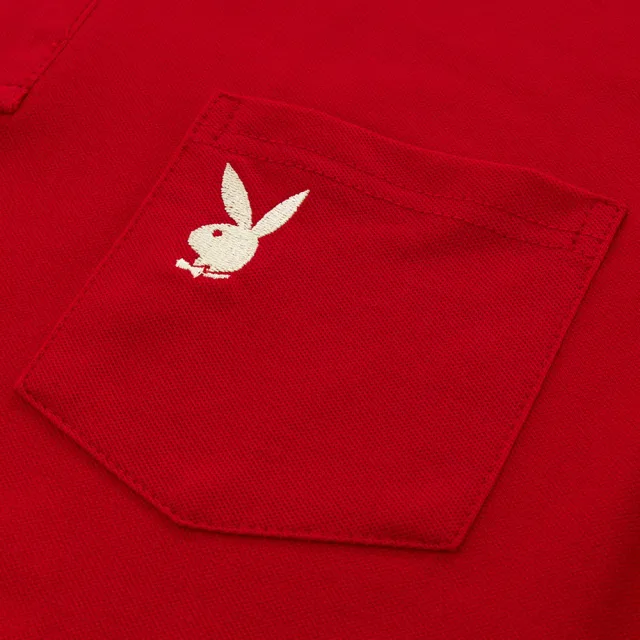 【PLAYBOY】基本款素色POLO衫(紅色)