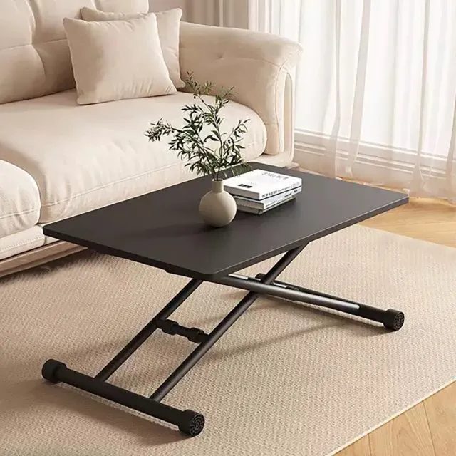 【Easy Life 家居館】免安裝氣壓式多功能升降摺疊桌-90X60CM(餐桌 茶几桌 升降桌 工作桌 電腦桌)