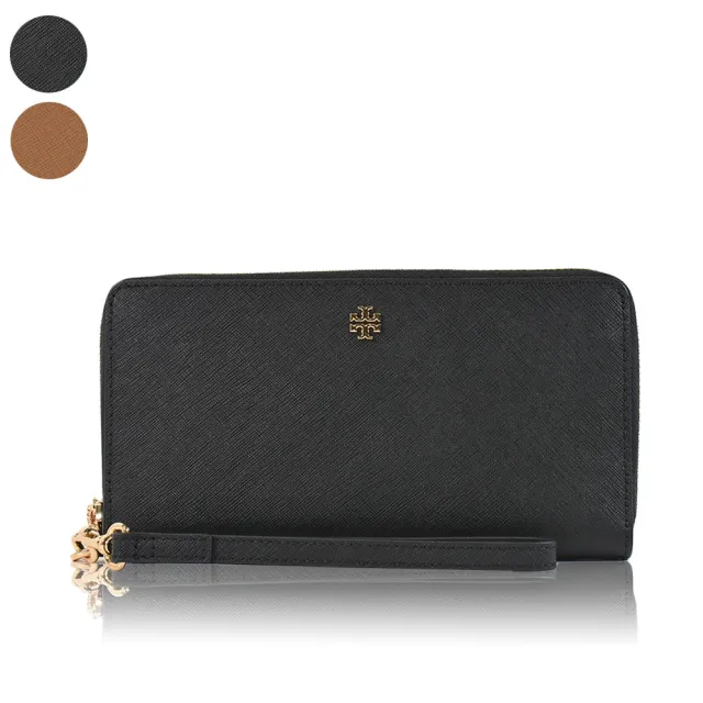 【TORY BURCH】EMERSON 十字紋防刮全開拉鍊手掛長夾(新款任選)