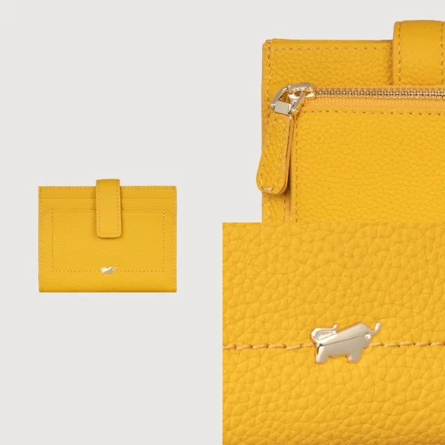 【BRAUN BUFFEL 德國小金牛】珍妮絲 8卡兩折短夾-向日葵黃(BF840-404-SF) 錢包送禮推薦