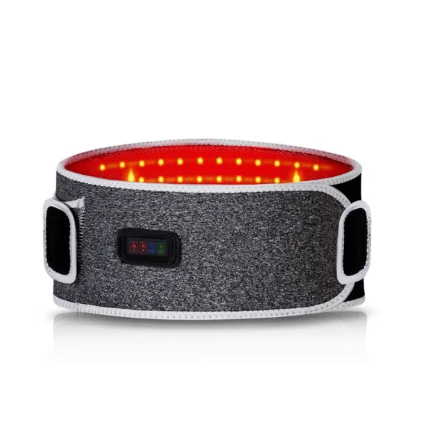 【Smart bearing 智慧魔力】至尊款紅光充電式 熱敷震動按摩 無線彈力鬆緊護腰帶(4鍵功能/3段溫控/定時)