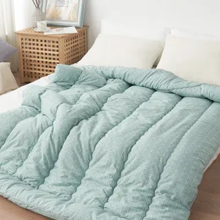 【BELLE VIE】日系小清新 經典格紋可水洗羽絲絨被/冬被/棉被(150x200cm 兩色任選)