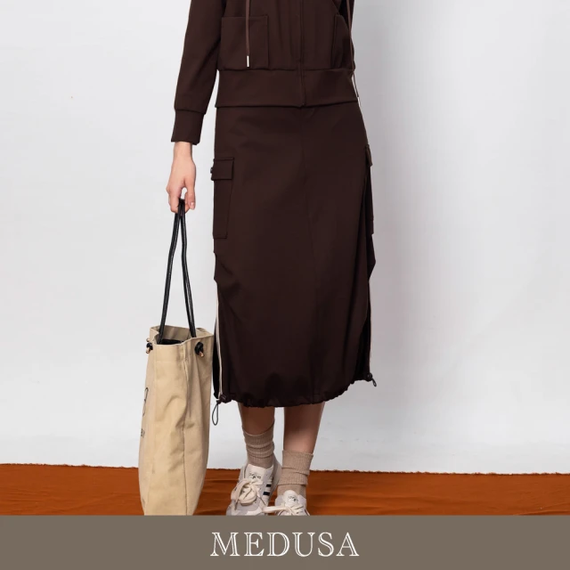 MEDUSA 曼度莎 現貨-medusa 大口袋抽繩運動休閒長裙（M-XL）｜運動風長裙 休閒長裙(501-7100C)