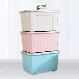 【AOTTO】65L大容量滑輪彩色收納整理箱收納箱-4入(加厚款)