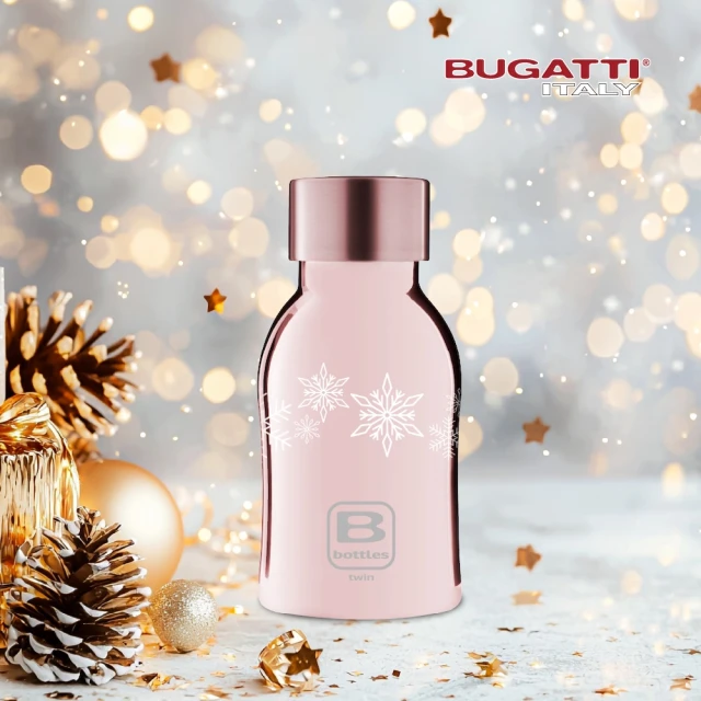 Bugatti 布加迪 義大利設計-聖誕雪映玫瑰保溫瓶250ml(316醫療級不鏽鋼/保溫壺/保溫杯/水壺/保溫瓶)