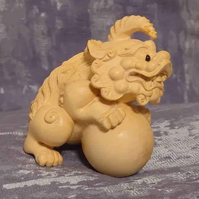 【桃花源創意工坊】招財神獸擺飾家居裝飾品車載辦公室木雕(木雕)