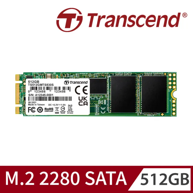 【Transcend 創見】MTS830S 512GB M.2 2280 SATA Ⅲ SSD固態硬碟(TS512GMTS830S 新舊包裝隨機出貨)