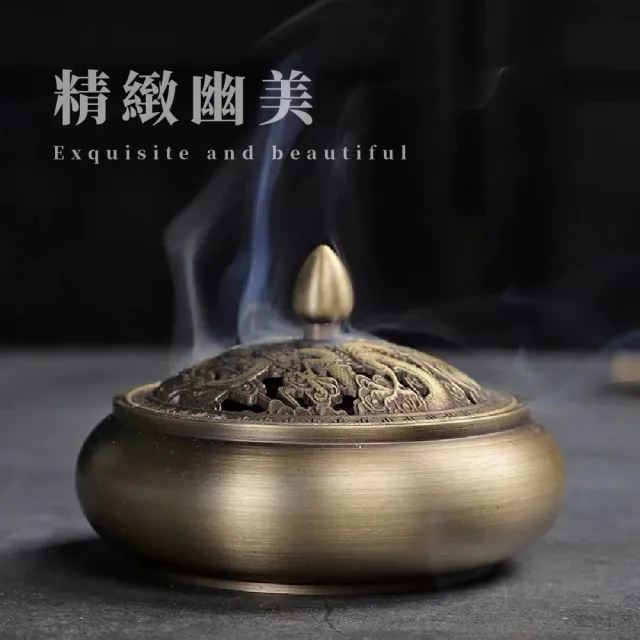 時代 平香炉 線香台 龍紋 修養身息】龍鳳紋盤香爐(開運香插香座香盤熏香爐檀香爐沉香爐) - momo
