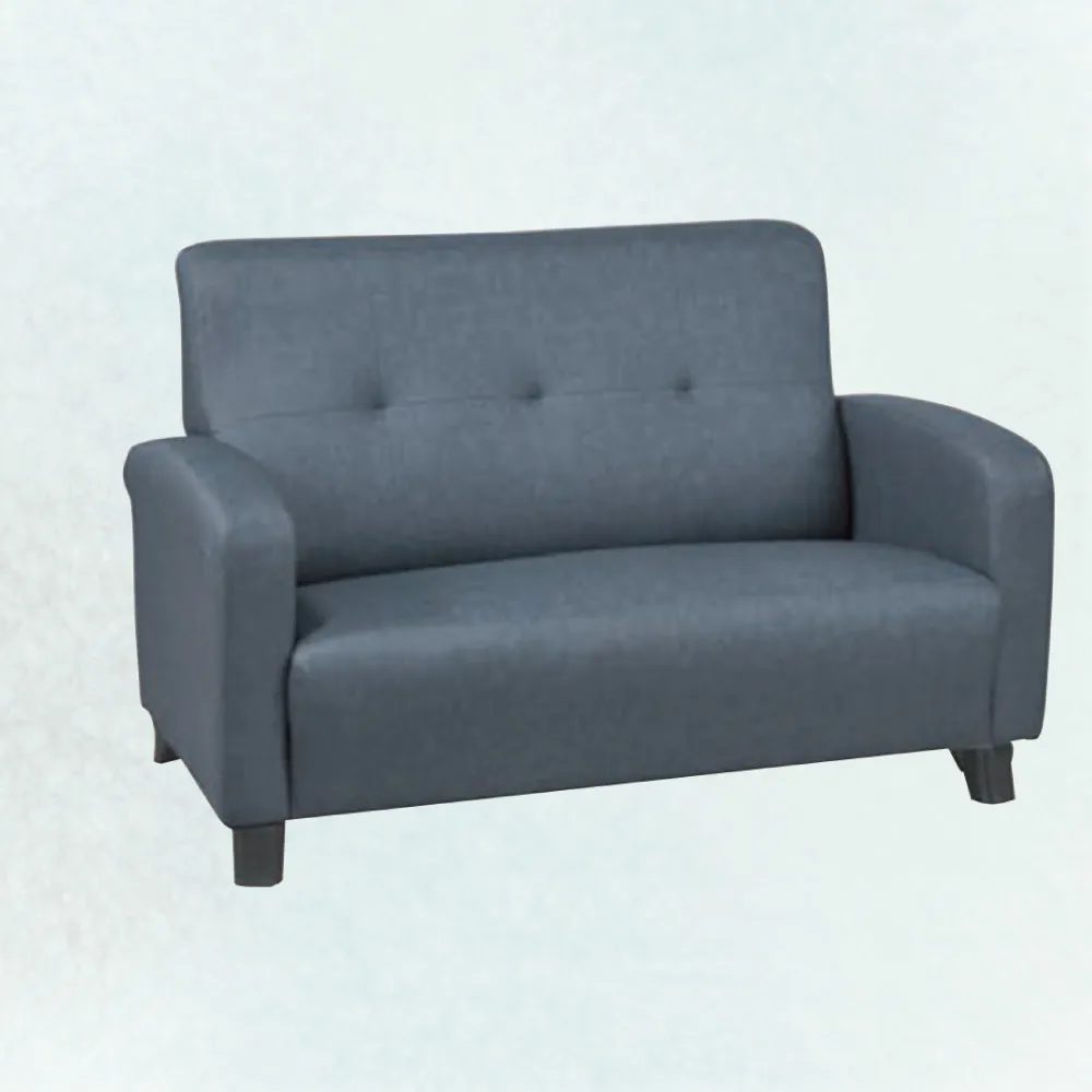 【文創集】楓葉灰色耐磨布紋皮革二人座沙發椅