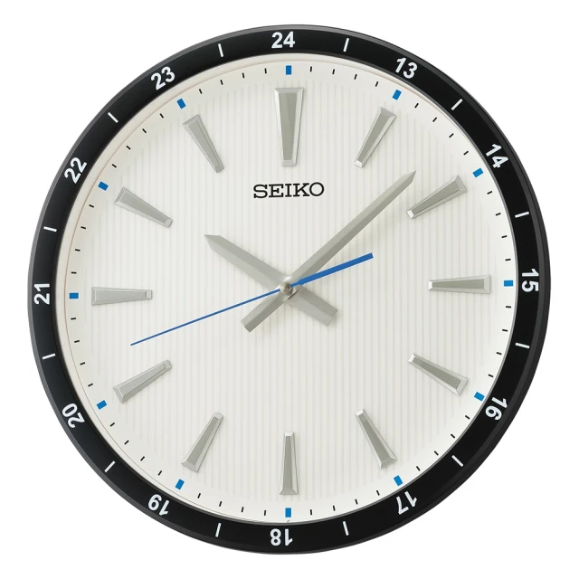 SEIKO 精工 3D立體時標 典雅靜音造型指針式掛鐘/白(QXA802J)