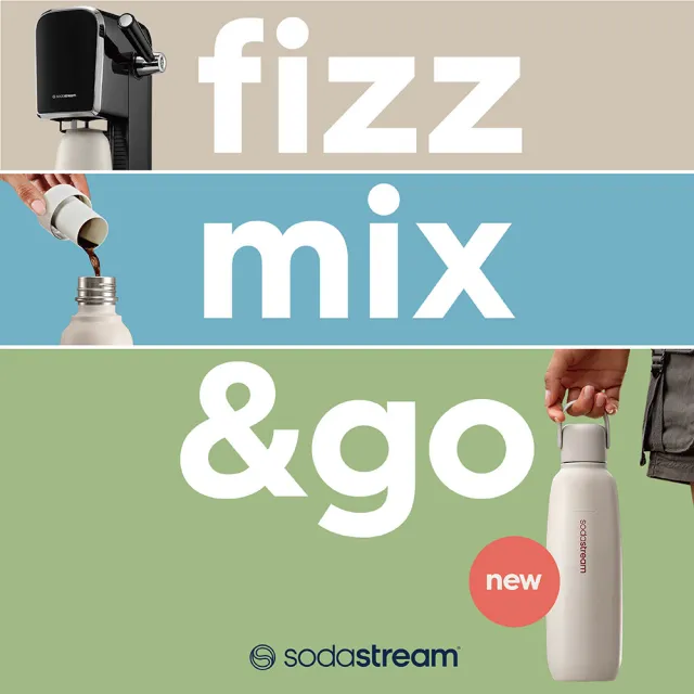 【Sodastream】Sodastream-隨我行碳酸不銹鋼保冷瓶 2色可選(深海藍/銀月沙)
