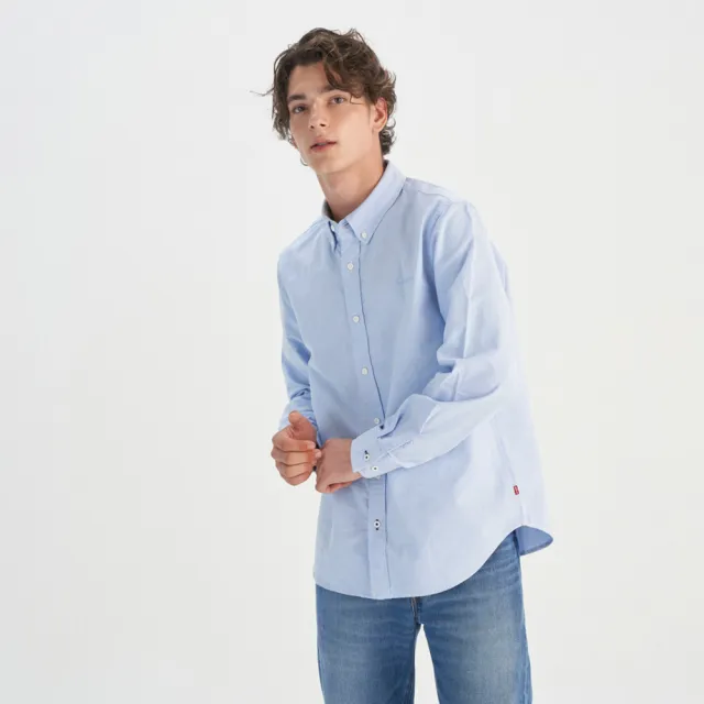 【LEVIS】男款 長袖襯衫 牛津領 素色襯衫 上衣 熱賣單品 0017V-0001