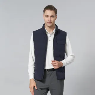 【pierre cardin 皮爾卡登】休閒服飾 男款 都會休閒保暖羽絨背心-深藍色(5245373-38)