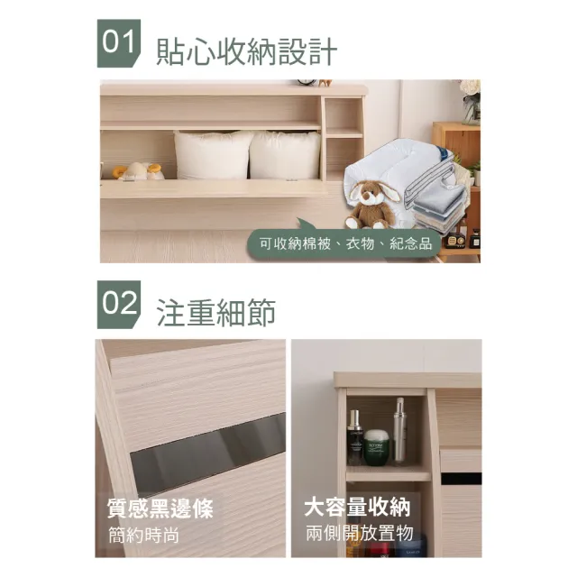 【ASSARI】本田房間組二件  插座床箱+3分床底(雙人5尺)