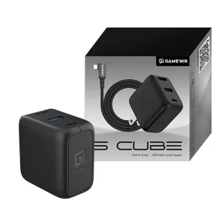 【GAME’NIR】S-Cube 氮化鎵 三孔 HDMI USB-TypeC/A 支援35W iPhone iPad影像轉接頭PD快充電器(台灣公司貨)