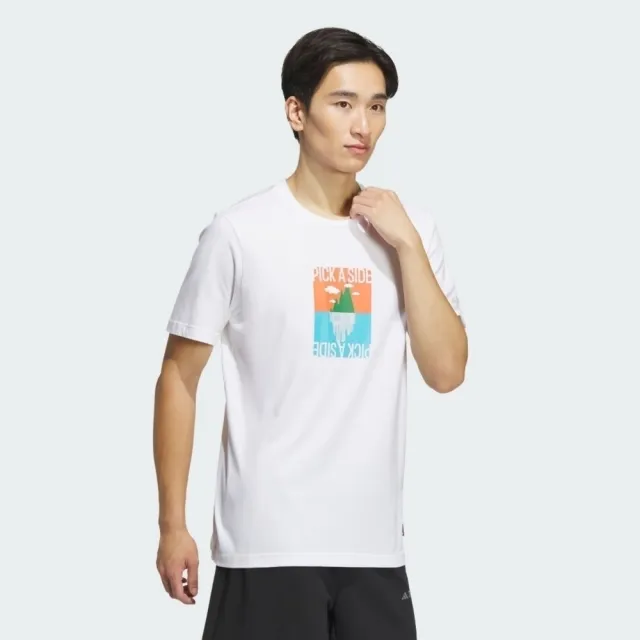 【adidas 愛迪達】GFX SS Tee 180 男 T恤 運動上衣 休閒短袖 抗臭科技 白(IS0271)