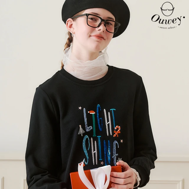 OUWEY 歐薇 甜心格紋花呢吊帶洋裝(黑；S-L；3244